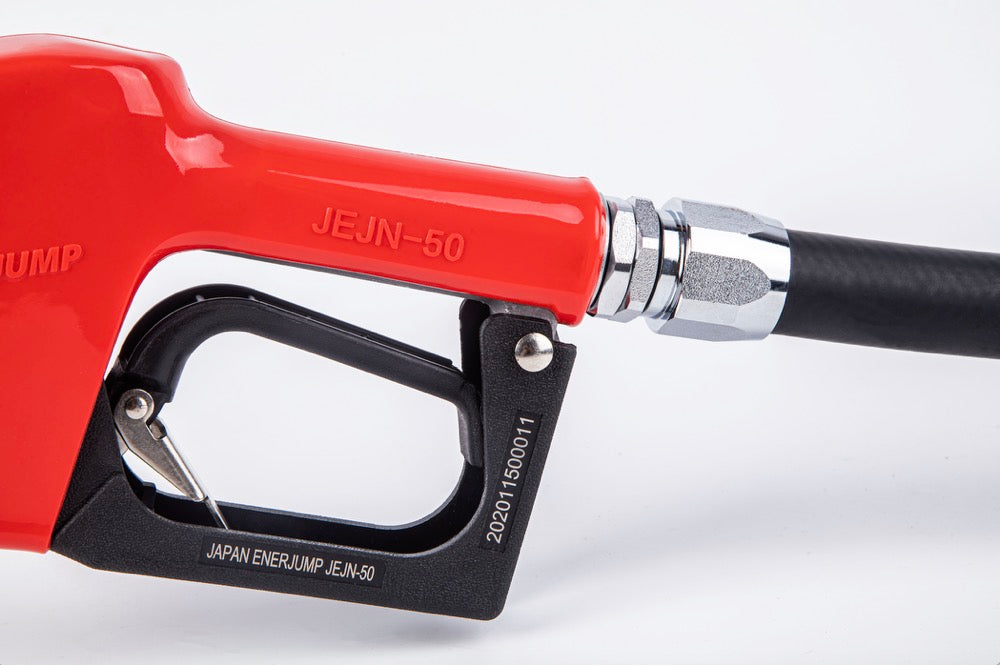 Fueling nozzle JEJN-50RD with automatic shutoff when full + 5m oil-resistant hose with anti-static straight swivel Can be used with gasoline, diesel, kerosene, and heavy oil A SET-50RD-JFH5M