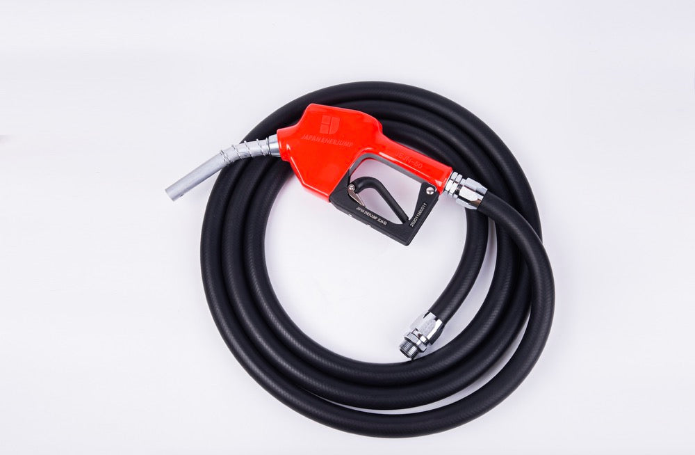 Fueling nozzle JEJN-50RD with automatic shutoff when full + 5m oil-resistant hose with anti-static straight swivel Can be used with gasoline, diesel, kerosene, and heavy oil A SET-50RD-JFH5M