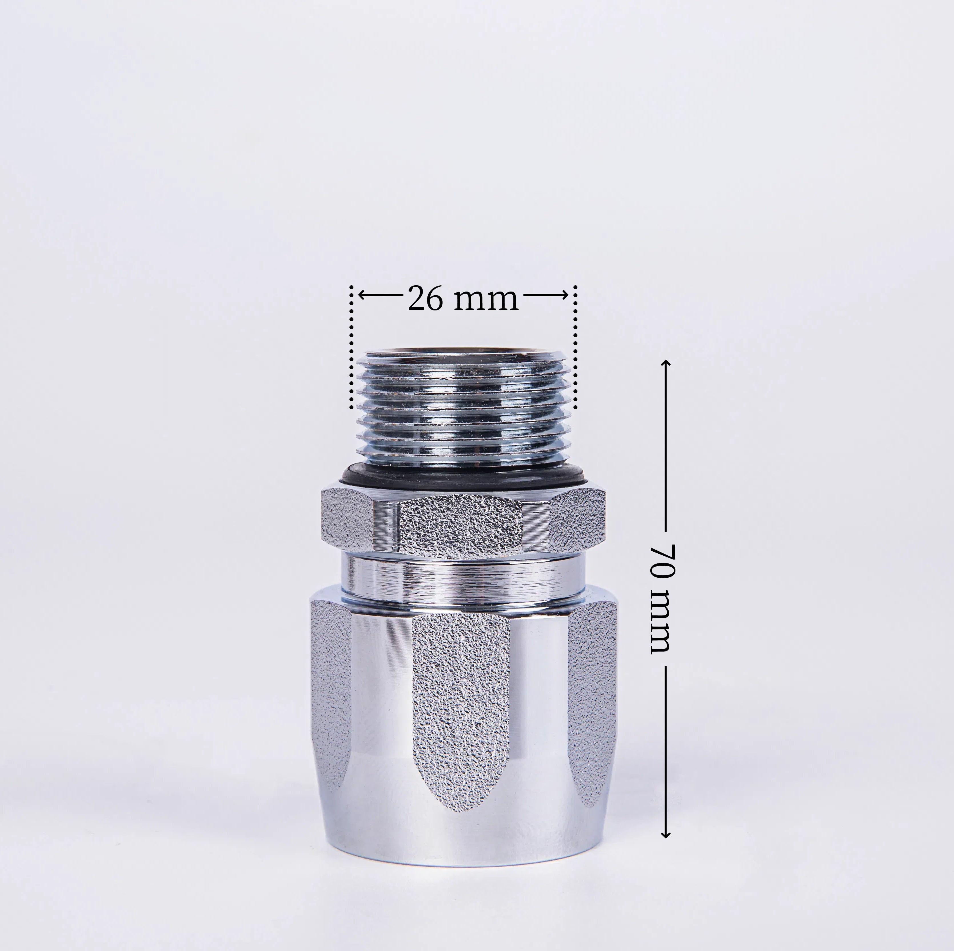 Fuel nozzle joint fitting straight swivel 3/4" 360° free rotation Thread outer diameter 26mm inner diameter 24mm Diameter: BSPP3/4" x 3/4" (20A) JSS-0090-20A