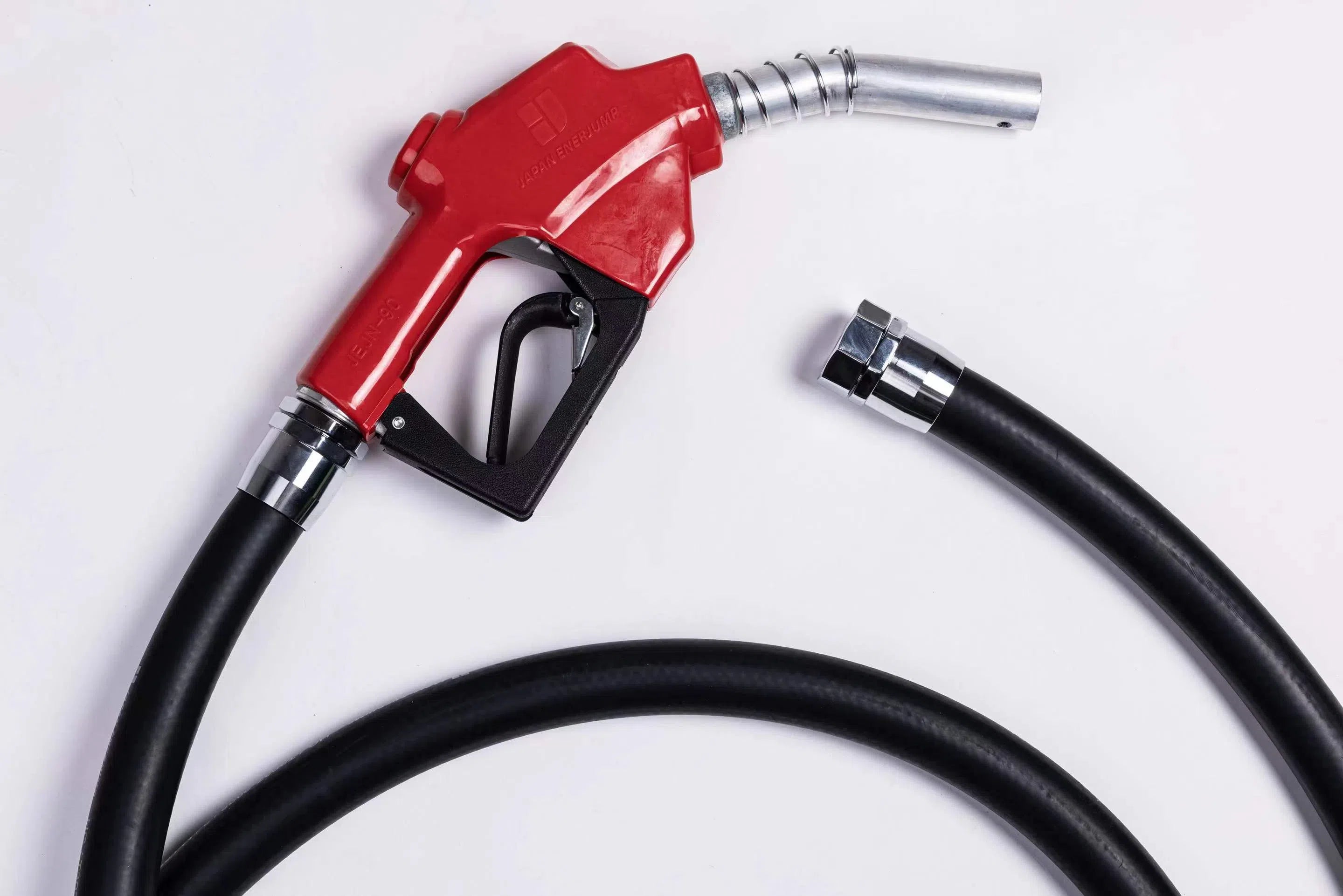 Fueling nozzle JEJN-50RD with automatic shutoff when full + 5m oil-resistant hose with anti-static straight swivel Can be used with gasoline, diesel, kerosene, and heavy oil A SET-50RD-JFH5M