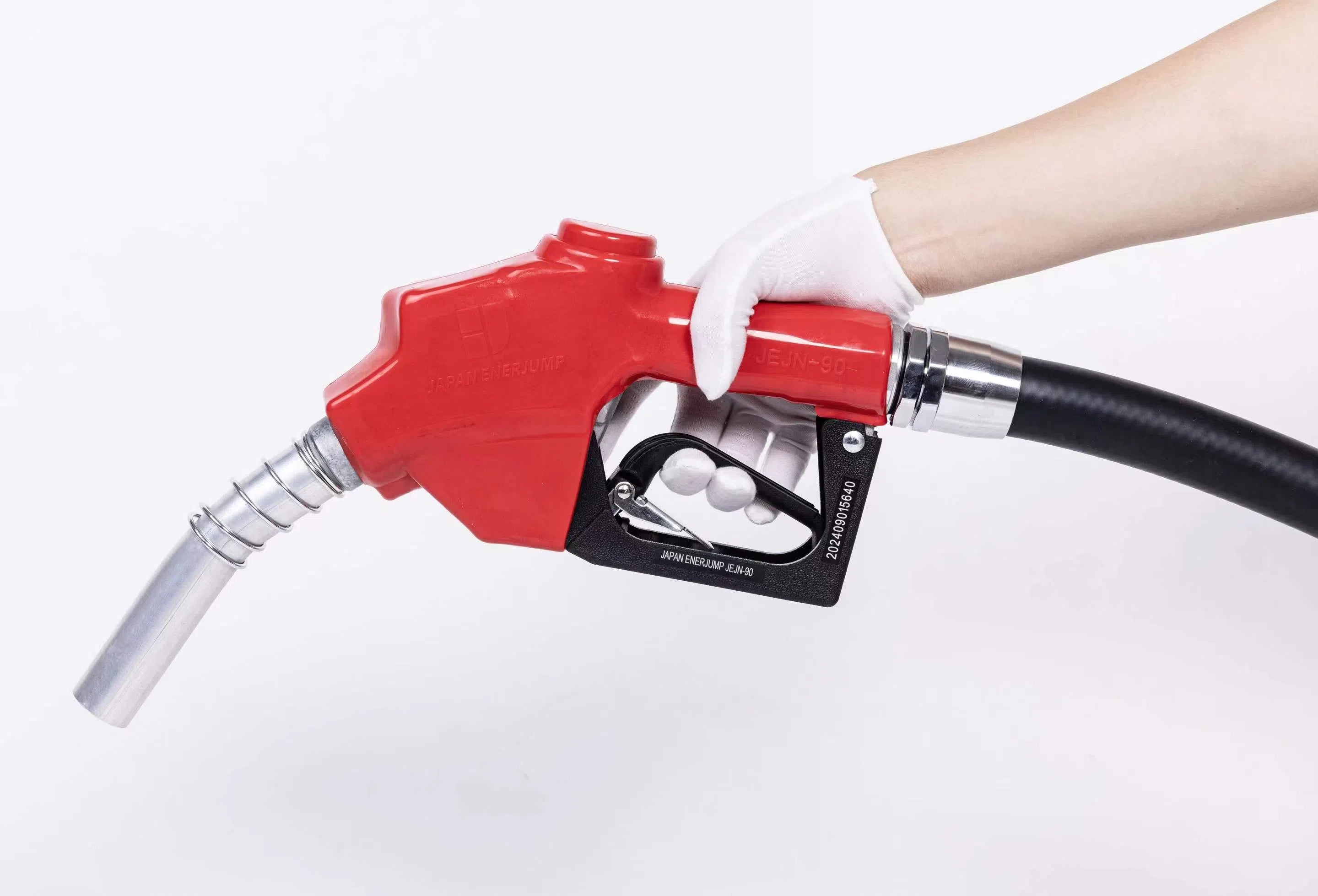 Fueling nozzle JEJN-50RD with automatic shutoff when full + 5m oil-resistant hose with anti-static straight swivel Can be used with gasoline, diesel, kerosene, and heavy oil A SET-50RD-JFH5M