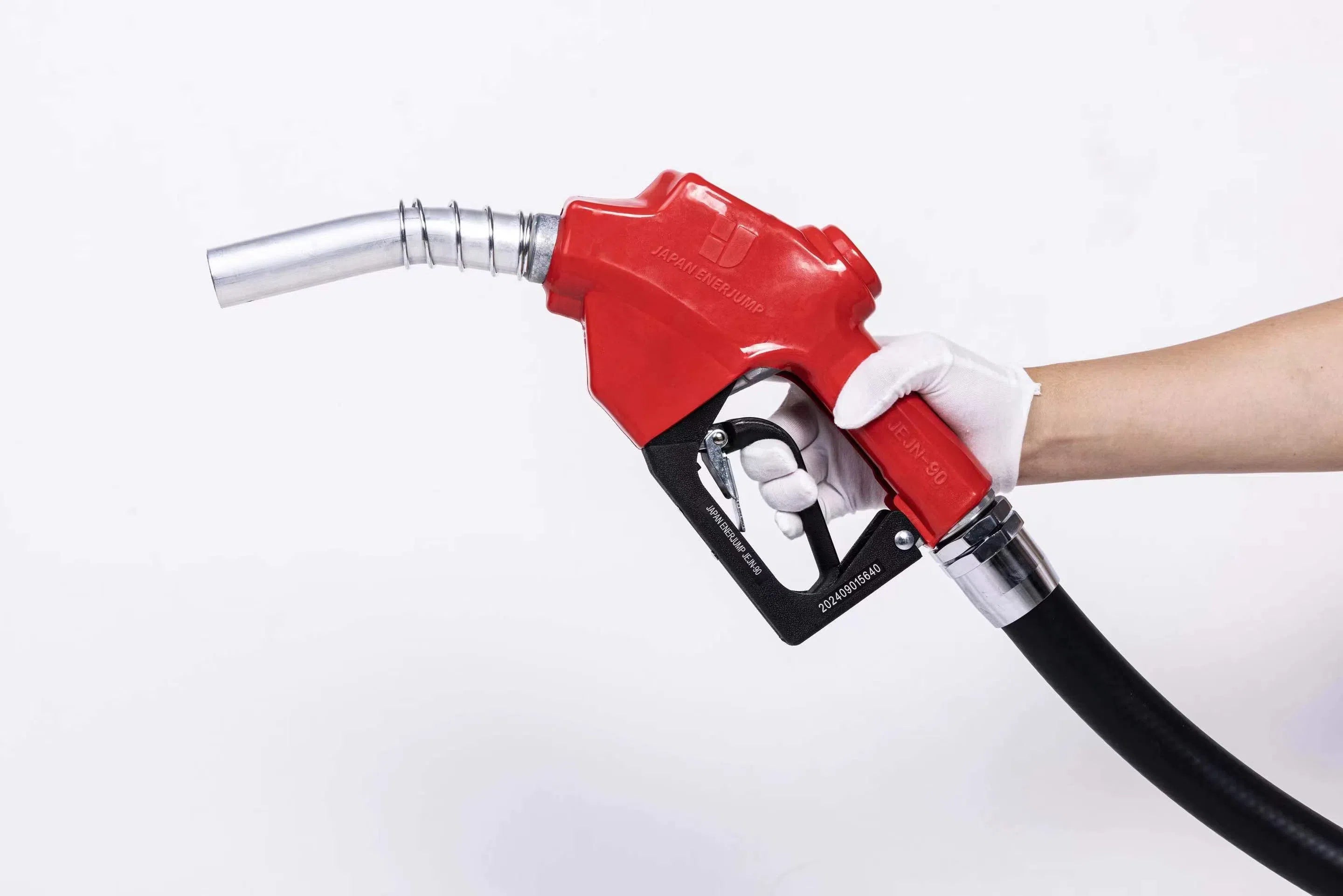 Fueling nozzle JEJN-50RD with automatic shutoff when full + 5m oil-resistant hose with anti-static straight swivel Can be used with gasoline, diesel, kerosene, and heavy oil A SET-50RD-JFH5M