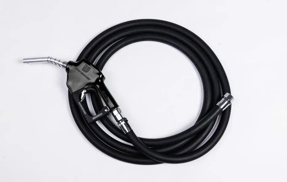 Fueling nozzle JEJN-50RD with automatic shutoff when full + 5m oil-resistant hose with anti-static straight swivel Can be used with gasoline, diesel, kerosene, and heavy oil A SET-50RD-JFH5M