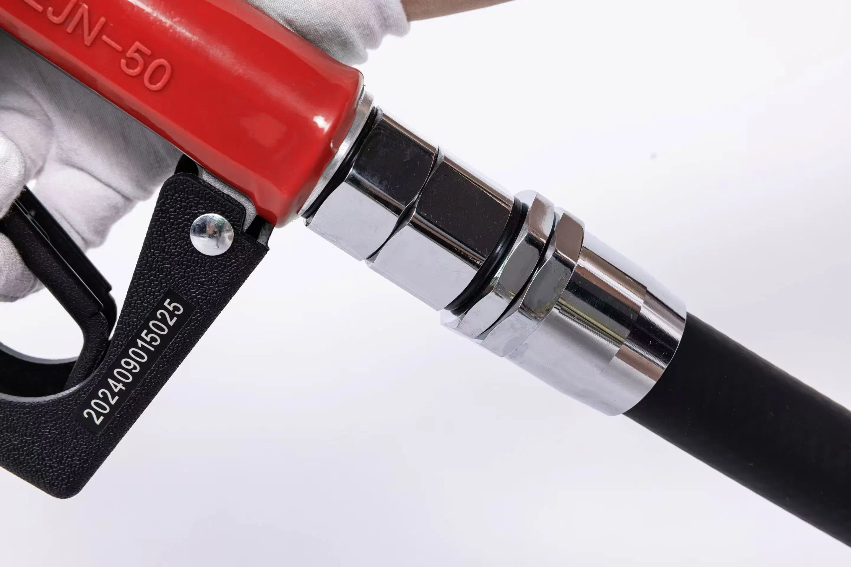 Fueling nozzle JEJN-50RD with automatic shutoff when full + 5m oil-resistant hose with anti-static straight swivel Can be used with gasoline, diesel, kerosene, and heavy oil A SET-50RD-JFH5M