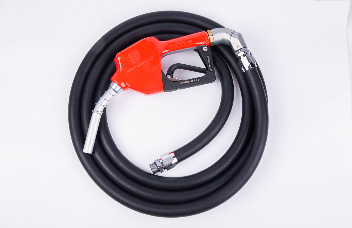 Fuel nozzle with automatic stop when full + 360° freely rotating 45° swivel 3/4" (20A) + anti-static oil-resistant hose 5m straight swivel SET-50RD-JFH5M45