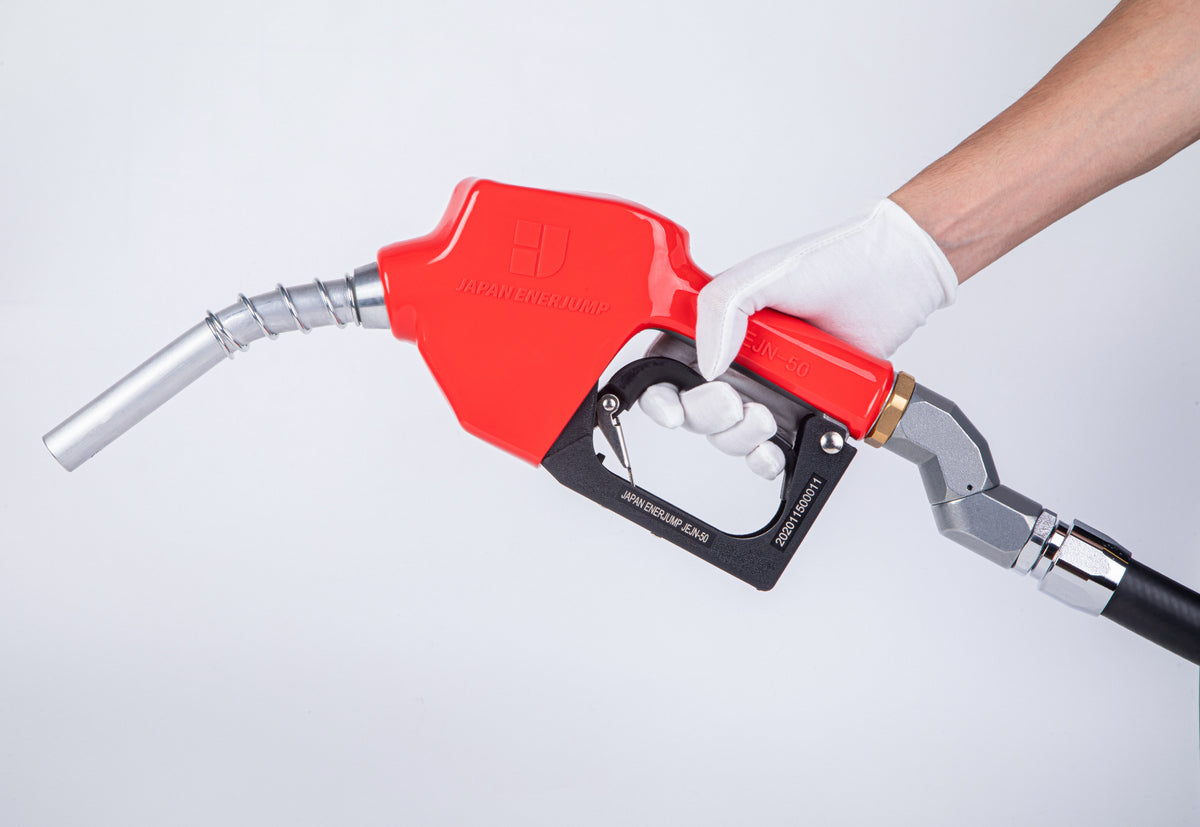 Fuel nozzle with automatic stop when full + 360° freely rotating 45° swivel 3/4" (20A) + anti-static oil-resistant hose 5m straight swivel SET-50RD-JFH5M45