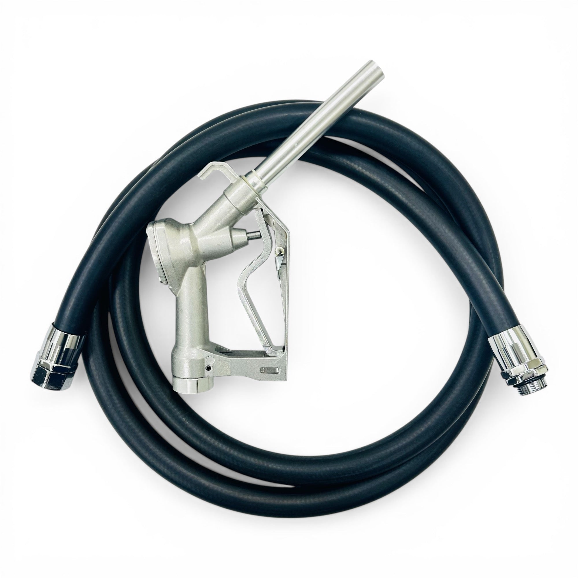 Fueling nozzle JEJN-50RD with automatic shutoff when full + 5m oil-resistant hose with anti-static straight swivel Can be used with gasoline, diesel, kerosene, and heavy oil A SET-50RD-JFH5M