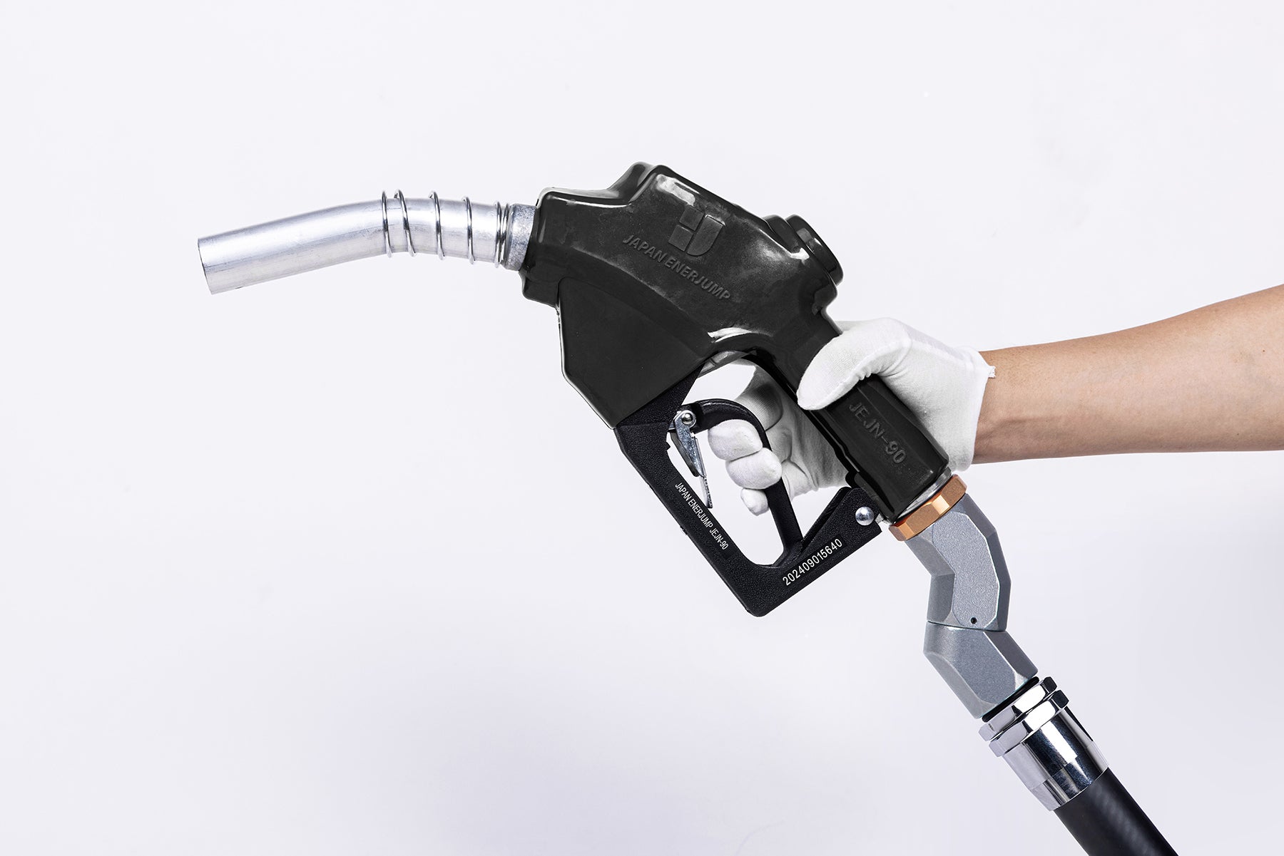 Fueling nozzle JEJN-50RD with automatic shutoff when full + 5m oil-resistant hose with anti-static straight swivel Can be used with gasoline, diesel, kerosene, and heavy oil A SET-50RD-JFH5M